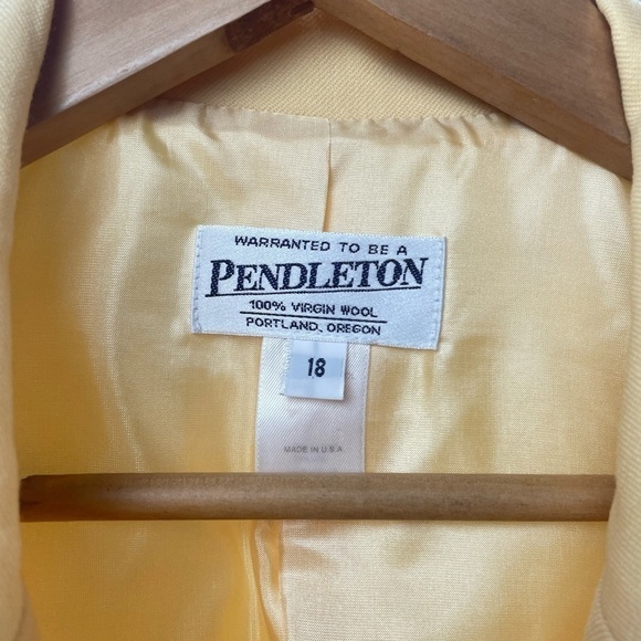 Pendleton 100% Wool One Button‎ Blazer in Yellow Size 18 - Picture 2 of 4